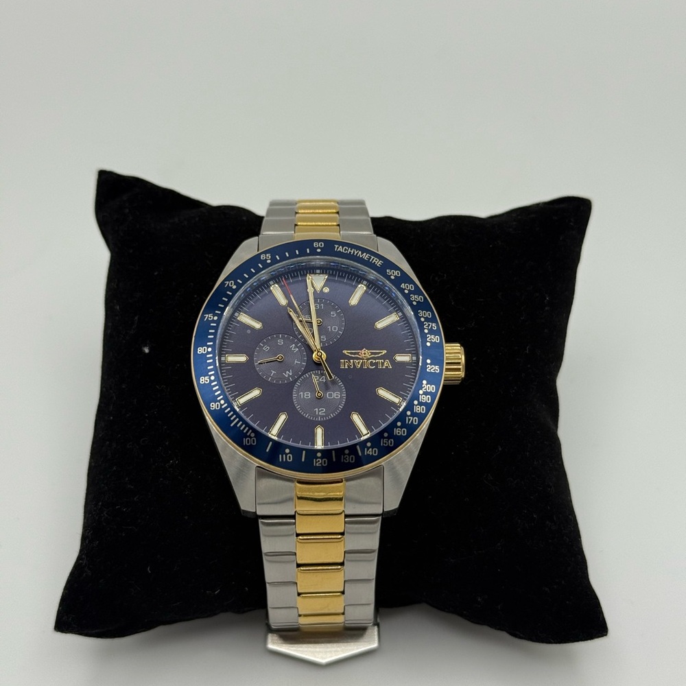 Invicta Storm Men's Watch with Blue and Gold Accents